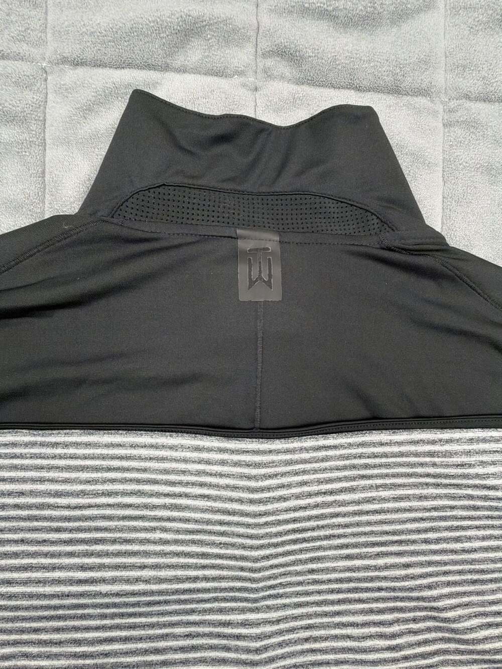 Nike Dri-FIT Tiger Woods TW Striped Golf Polo Shirt Black Size XL